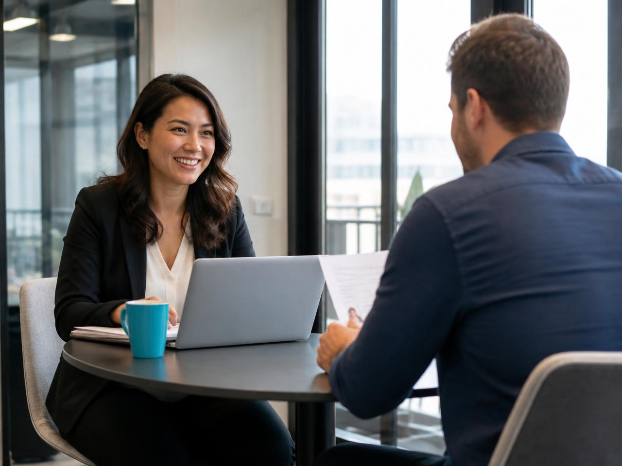 Marketing team in a stand-up meeting