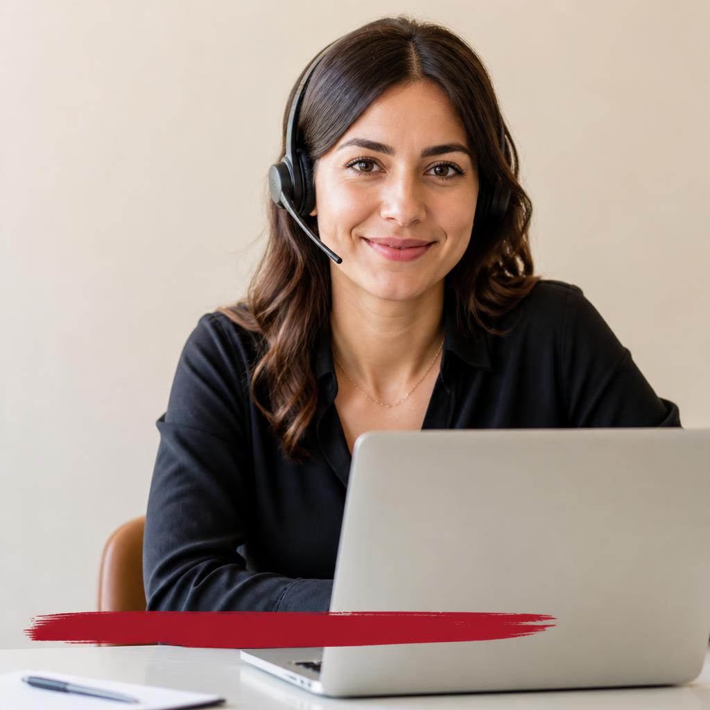 A First Person Marketing account manager on a client call